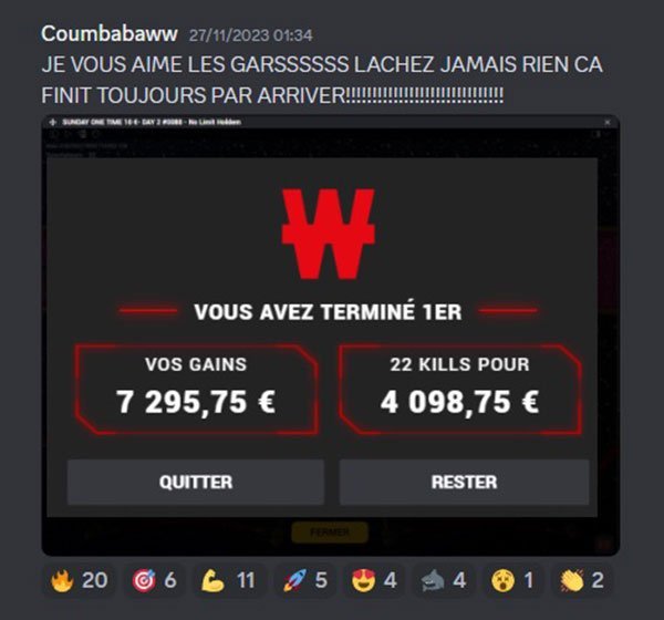 Témoignages Kill Tilt